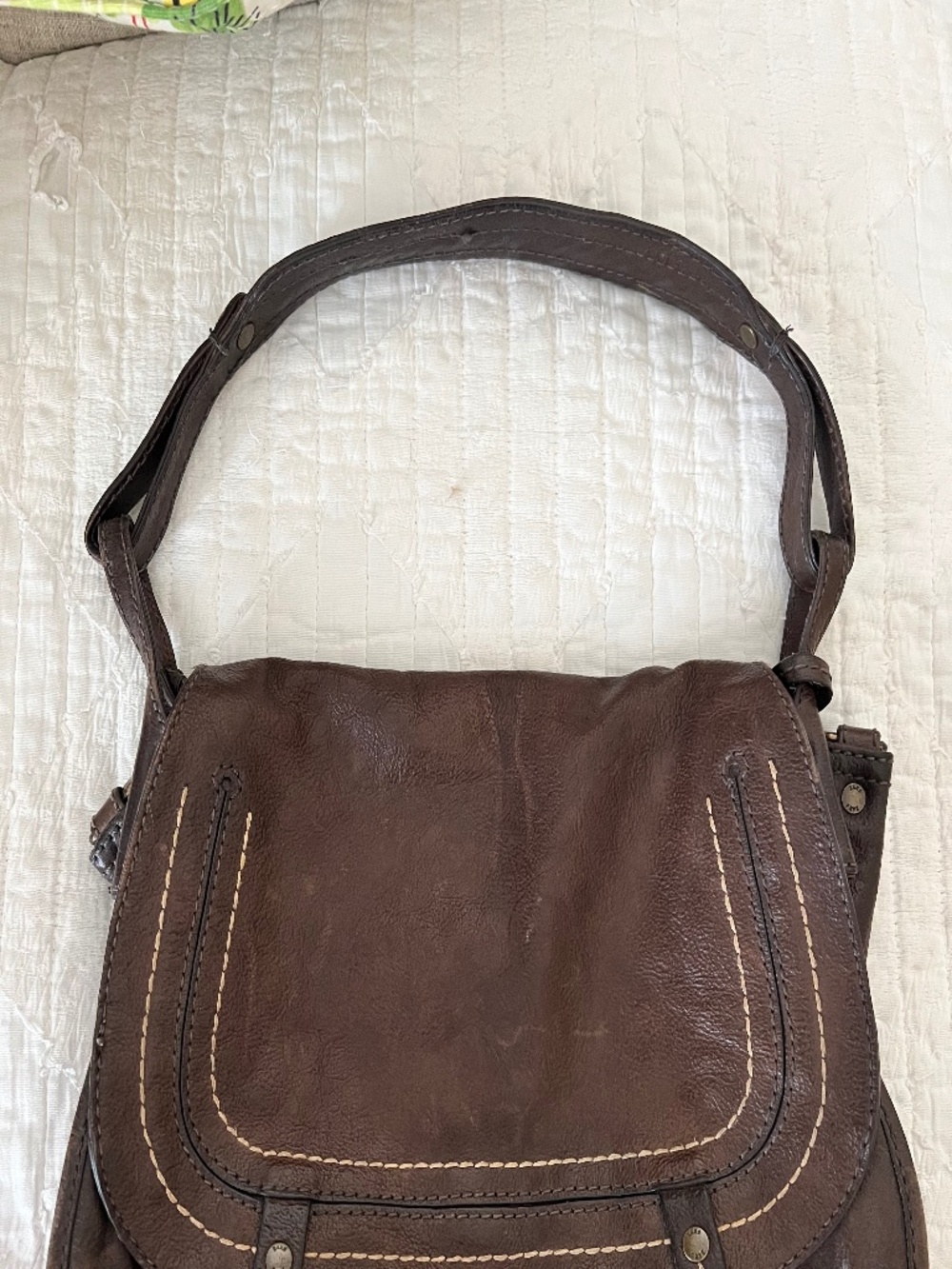 Vintage Frye Brown Leather Shoulder Bag